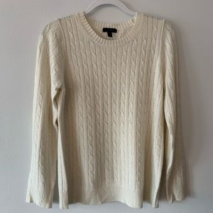 J.Crew Cable Knit Sweater, cream, medium.